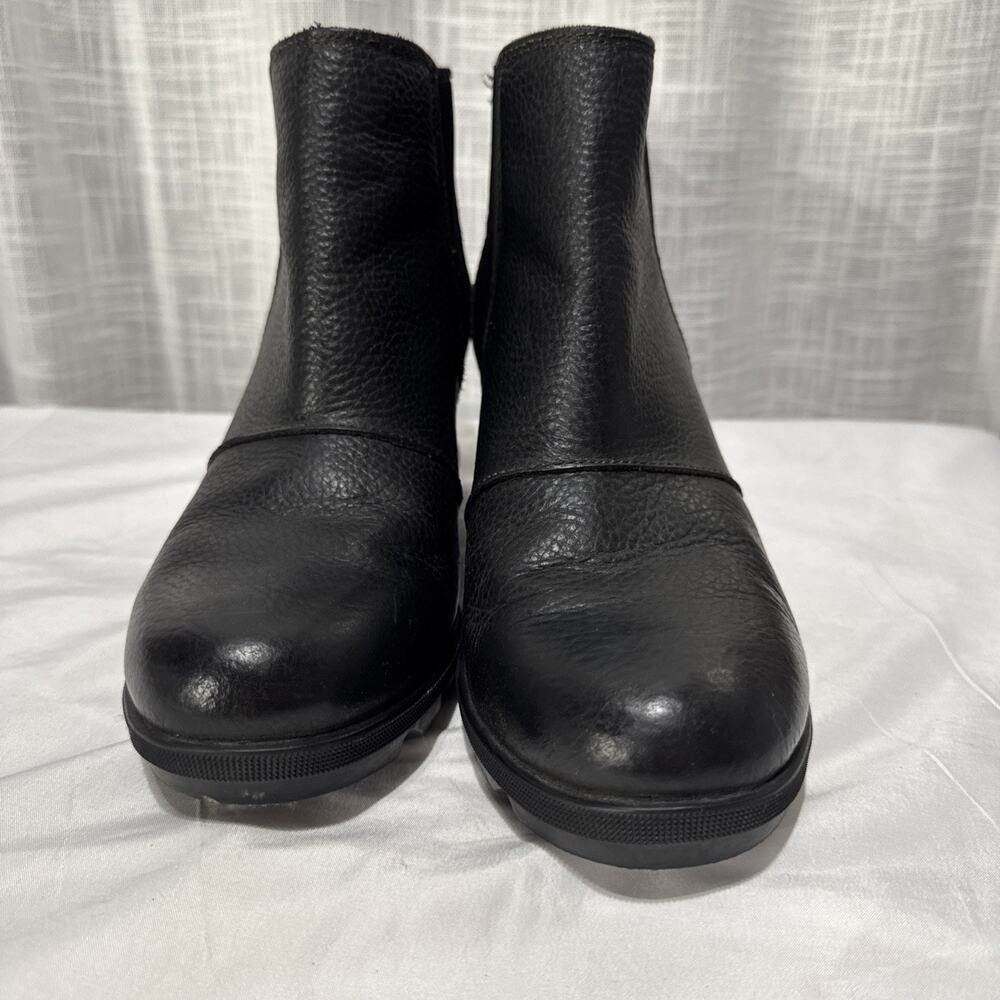 SOREL Boots Womens Sz 10 Black Joan of Arctic Wedge II Chelsea Ankle Pull On - Picture 2 of 9